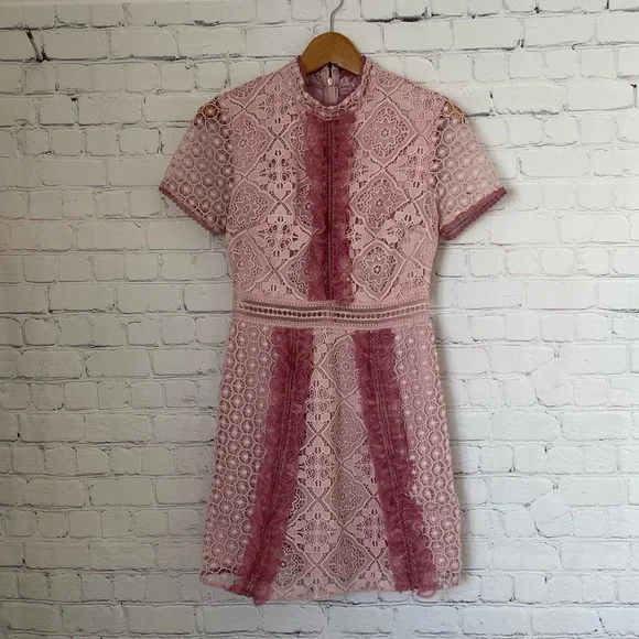 True Decadence | Dresses | True Decadence Pinkpurple Petite Lace Mini Dress  Size 8 | Poshmark